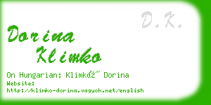 dorina klimko business card